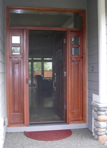 Entry Retractable Screen Door Wood