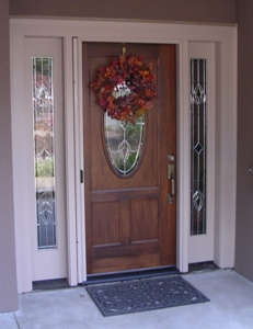 Retractable Screen Door -Entry with side  windows